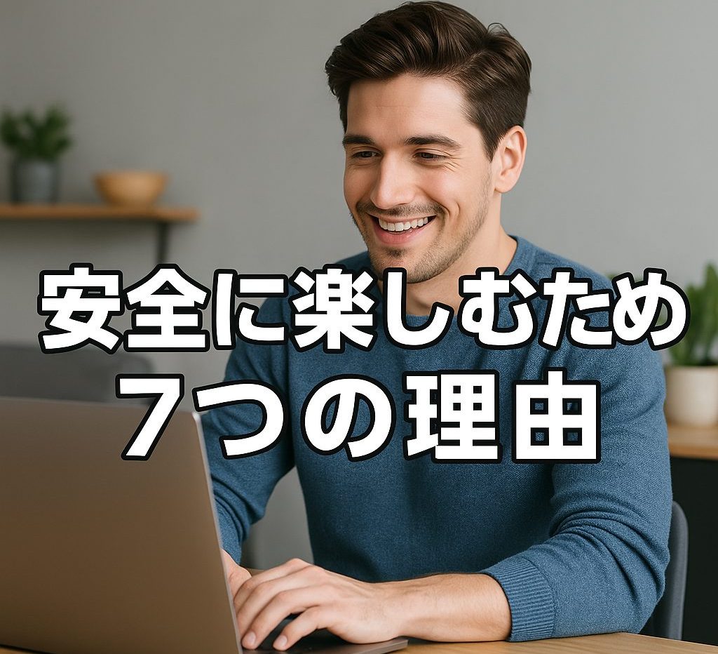 安心してパソコンで動画を見る男性